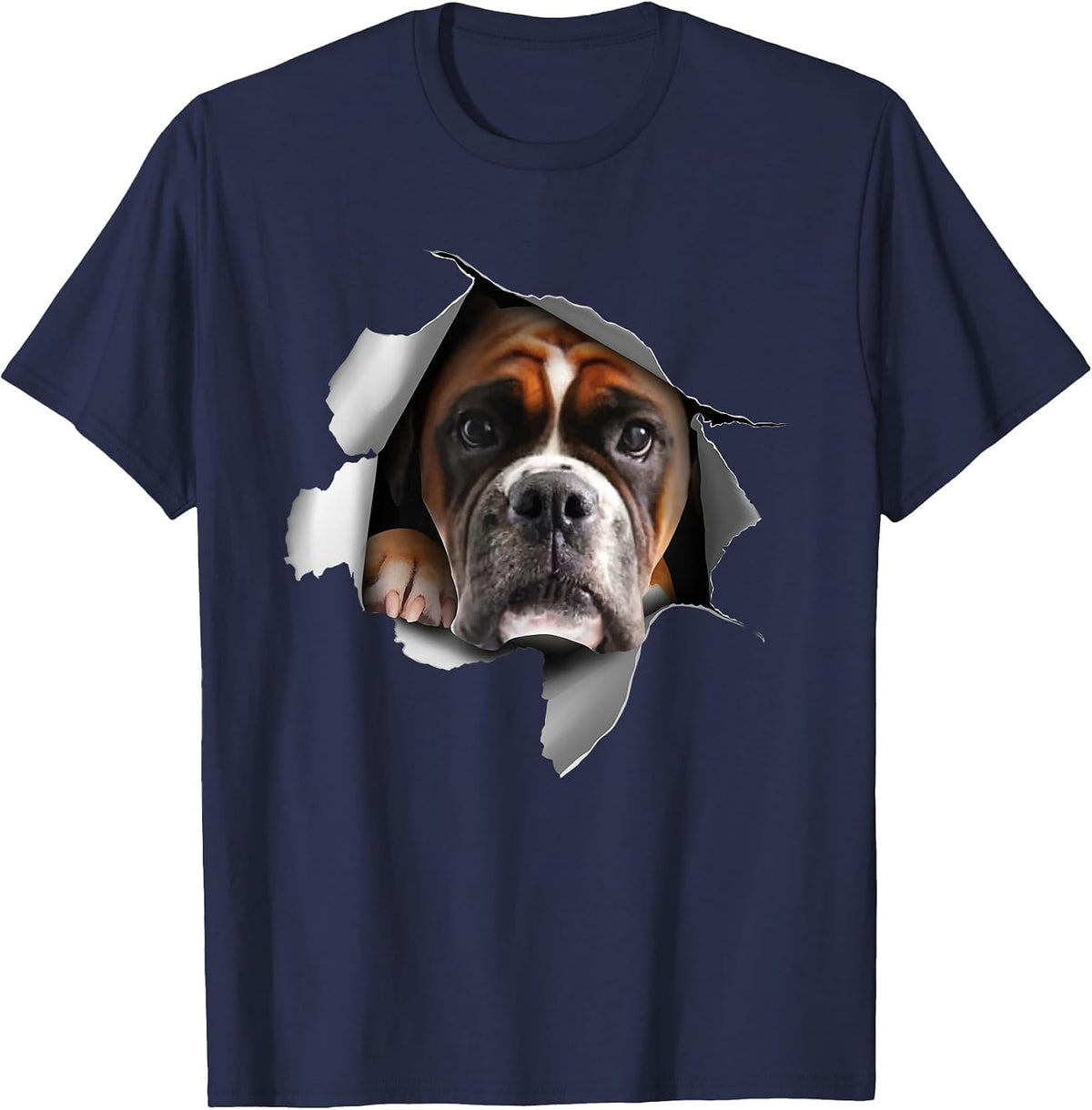 Cool Boxer Dog for Men Women Puppy Owner Dog Lover Trainer T-Shirt - Navy Blue