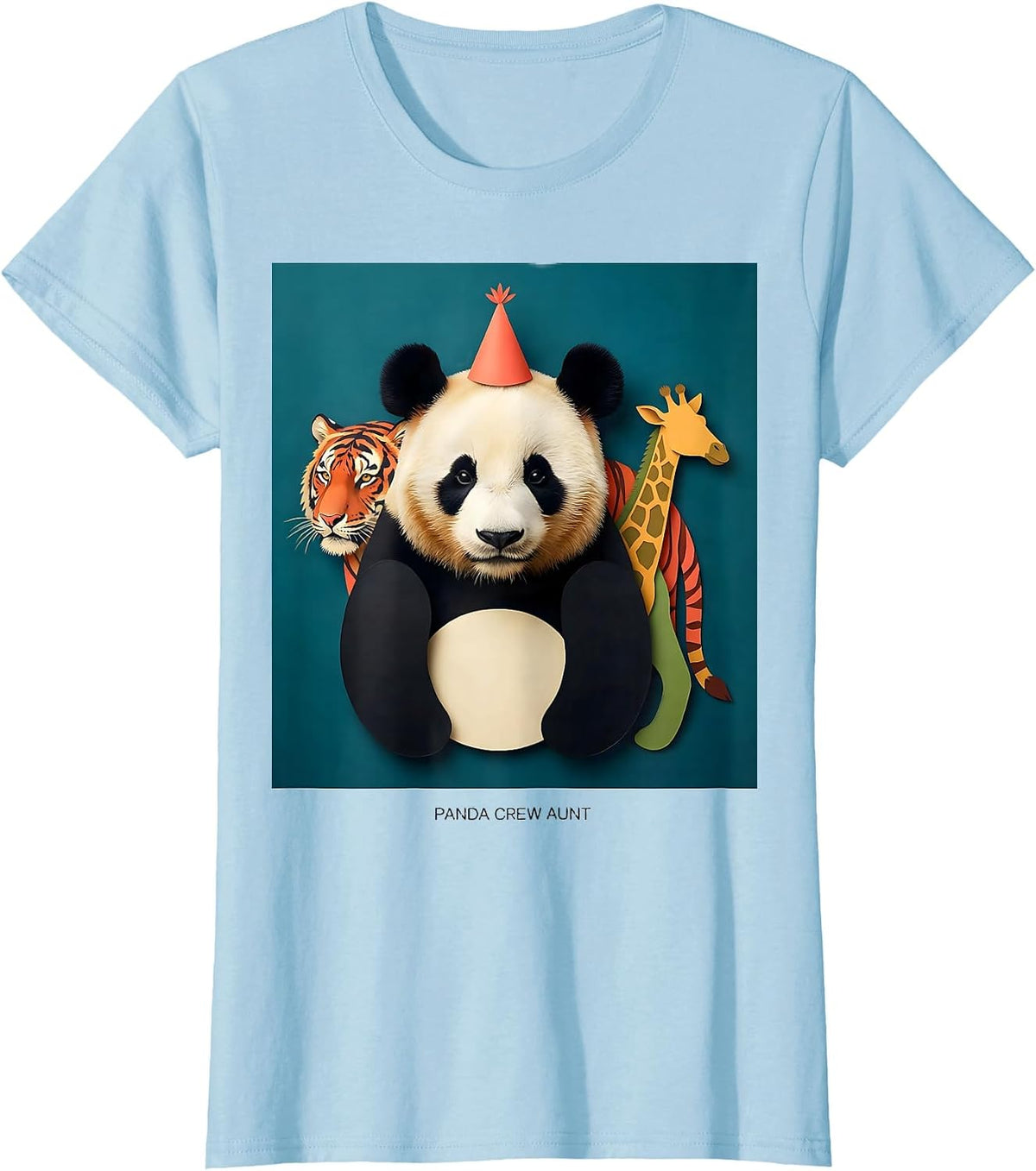 Women's Panda Crew Aunt Cute Safari Zoo Animal Party Birthday T-Shirt - Baby Blue