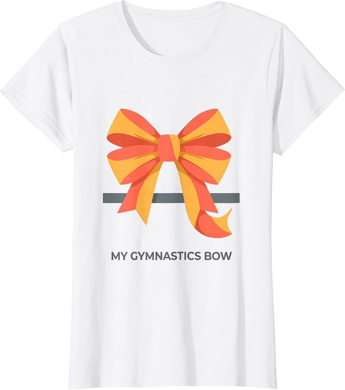 Women's My Gymnastics Bow Cute Coquette Bow Gymnasts Women Girls T-Shirt - White