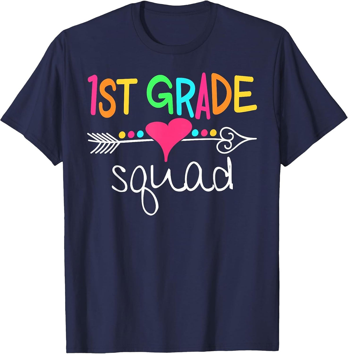1st Grade Squad First Teacher Student Team Back to School T-Shirt - Navy Blue