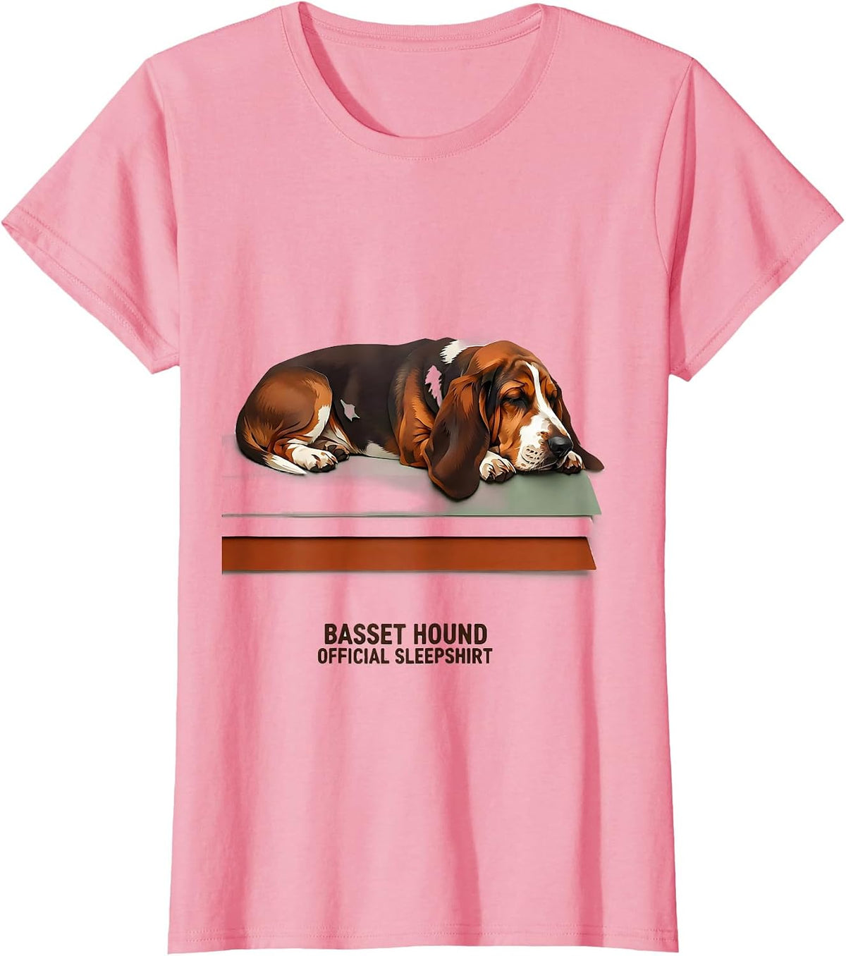 Women's Basset Hound Official Sleepshirt Funny Dog Lover Pajama T-Shirt - Pink
