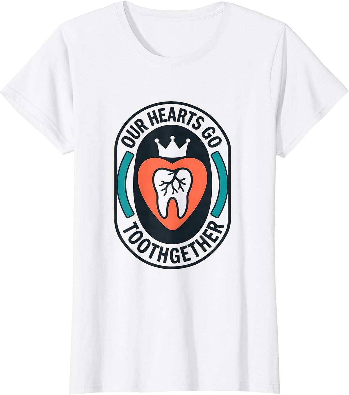 Women's Our Hearts Go Toothgether Midcentury Modern Dental T-Shirt - White