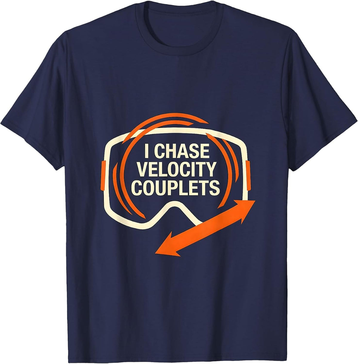 Men's I Chase Velocity Couplets Storm Chaser Meteorology Weather T-Shirt - Navy Blue
