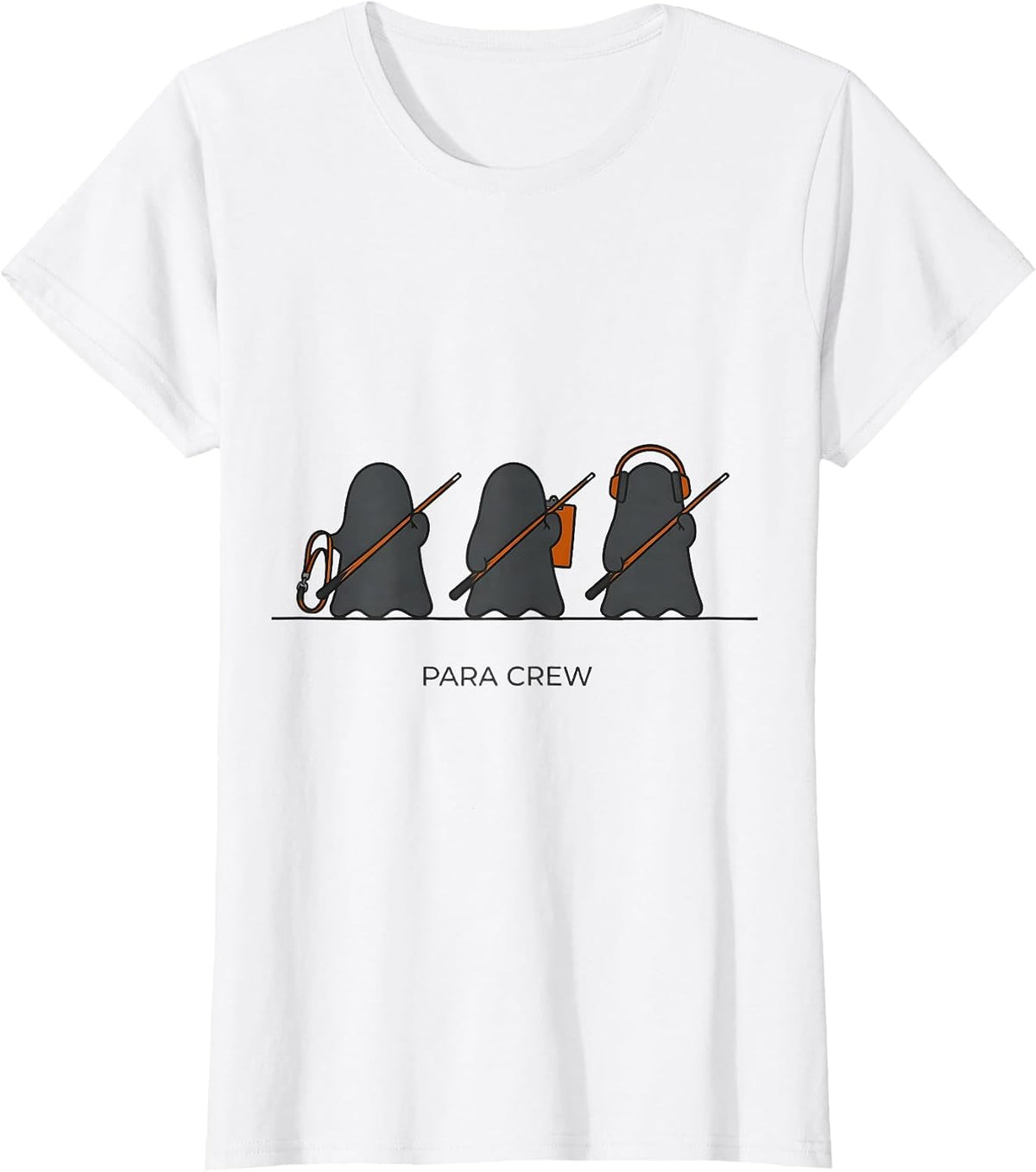 Para Crew Minimalist Ghost Paraprofessional Halloween Humor T-Shirt - White