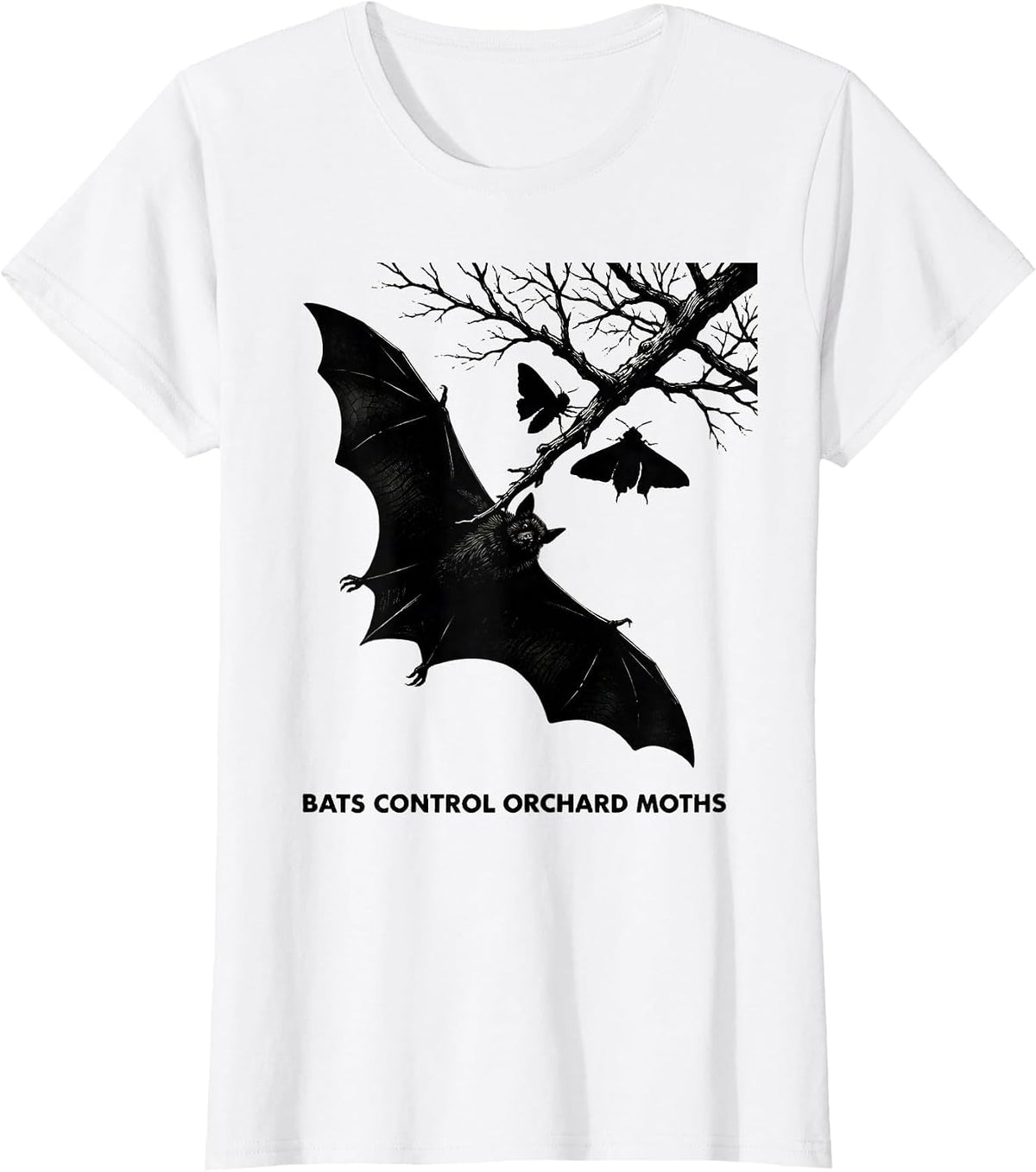 Bats Control Orchard Moths Vintage Bat Lover Halloween T-Shirt - White