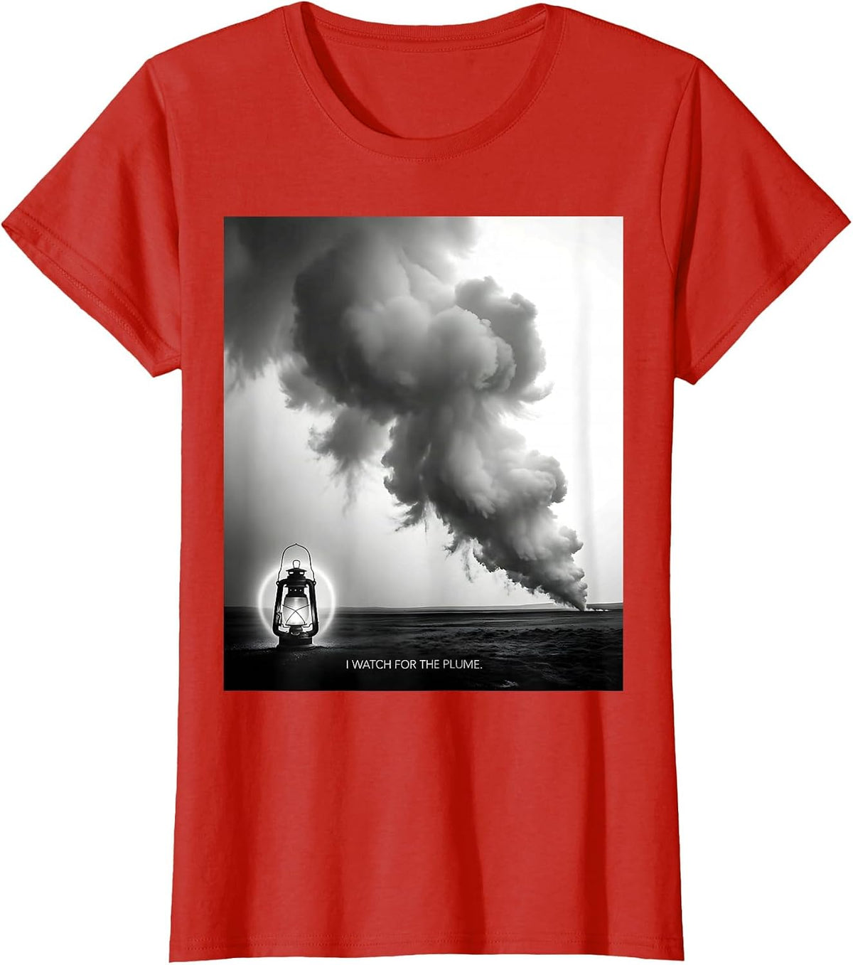 Women's I Watch For The Plume Patriotic Steam Train Enthusiast T-Shirt - Red