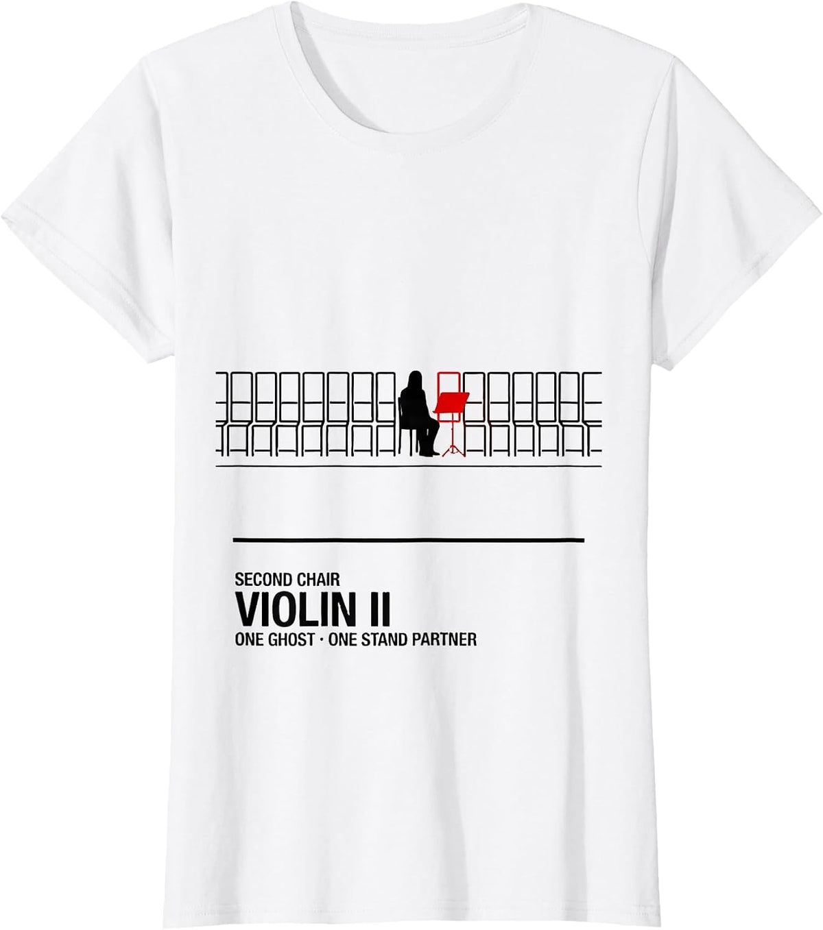 Second Chair, Violin II: One Ghost, One Stand Partner T-Shirt - White