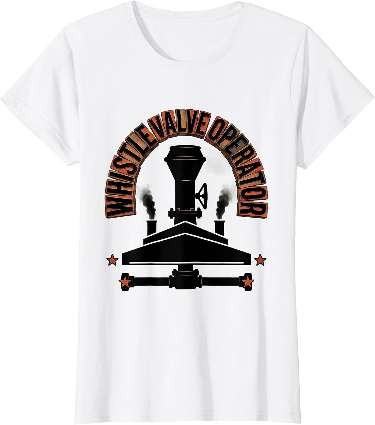 Whistle Valve Operator Vintage Steam Train Enthusiast T-Shirt - White