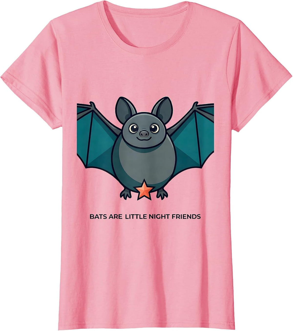 Women's Bats Are Little Night Friends Funny Bat Lover Wildlife Humor T-Shirt - Pink