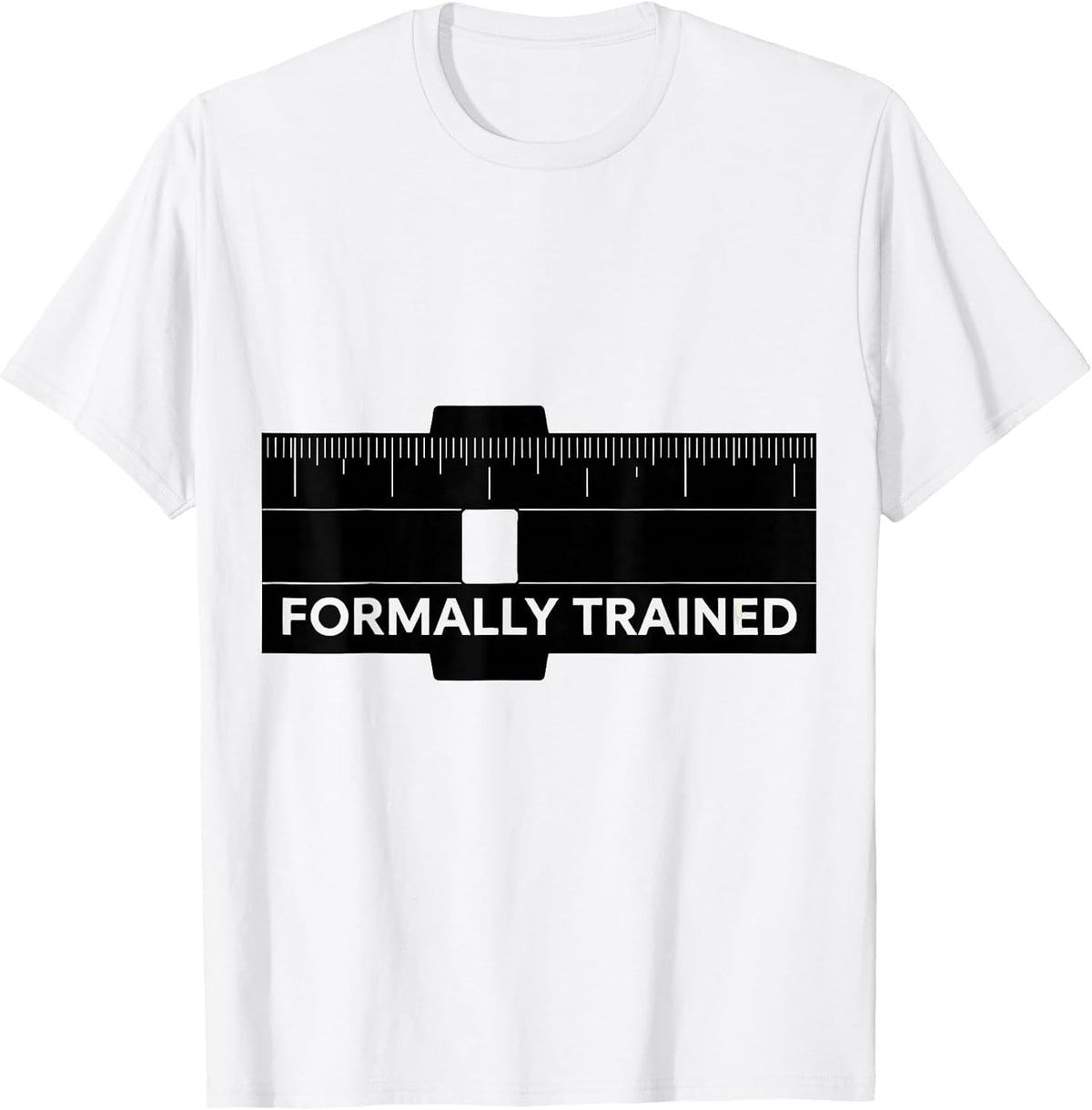 Men's Formally Trained Silhouette Retro Math Engineer Nerd Humor T-Shirt - White