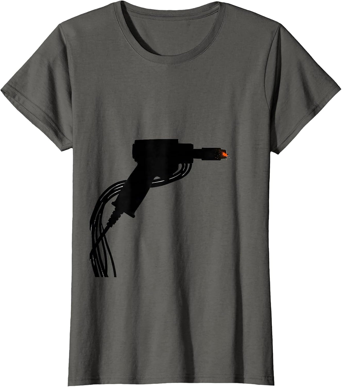 Women's MIG Welding Gun Minimalist Welder Trade Humor T-Shirt - Asphalt Grey