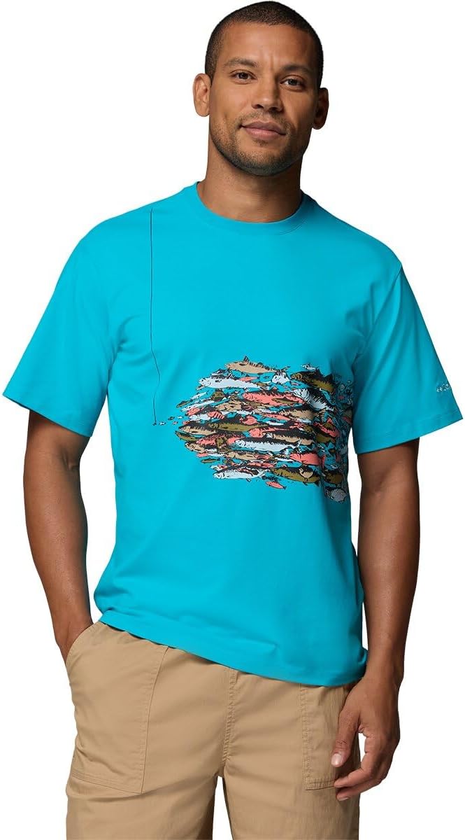 Columbia Bonefish Flats Short-Sleeve T-Shirt Ocean Teal M - As Pictured