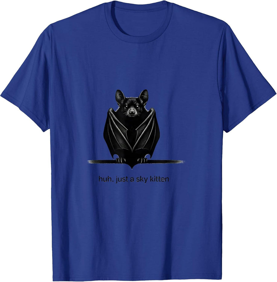 huh just a sky kitten Funny Bat Lover Halloween Nature T-Shirt - Royal Blue