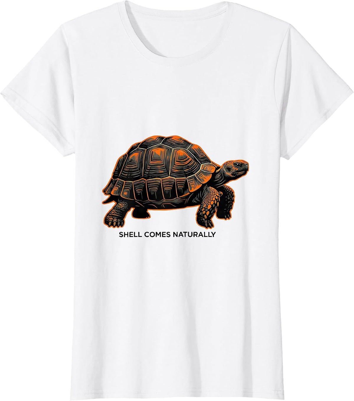 Shell Comes Naturally Funny Tortoise Lover Pet Humor T-Shirt - White