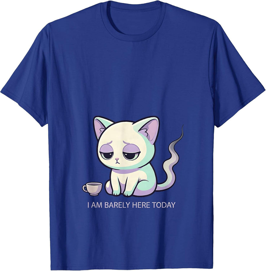 I Am Barely Here Today Chibi Pastel Goth Creepy Cute Kawaii T-Shirt - Royal Blue