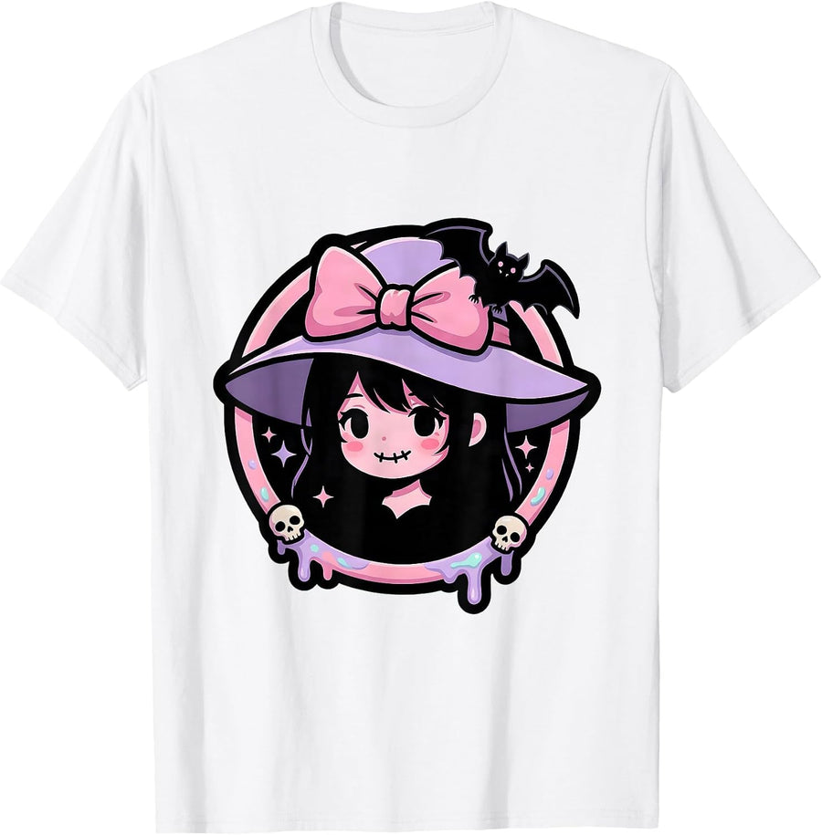 Men's Chic Wide-Brim Hat Pose Mimi Graphic T-Shirt - White