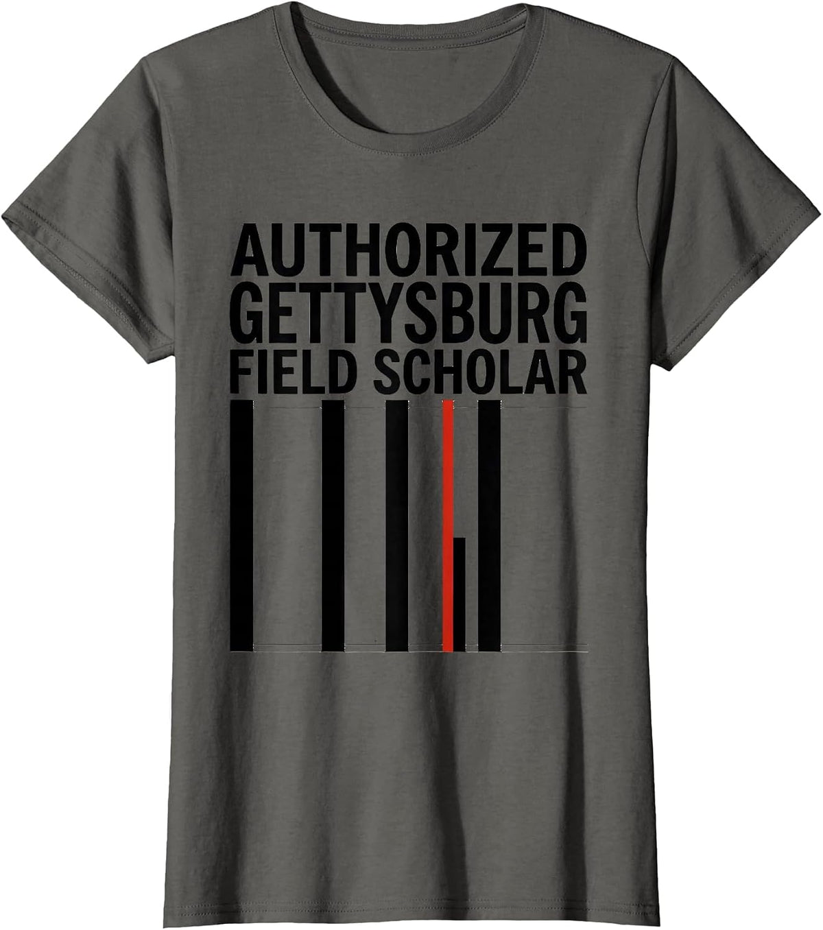 Women's Authorized Gettysburg Field Scholar Minimalist Civil War T-Shirt - Asphalt Grey