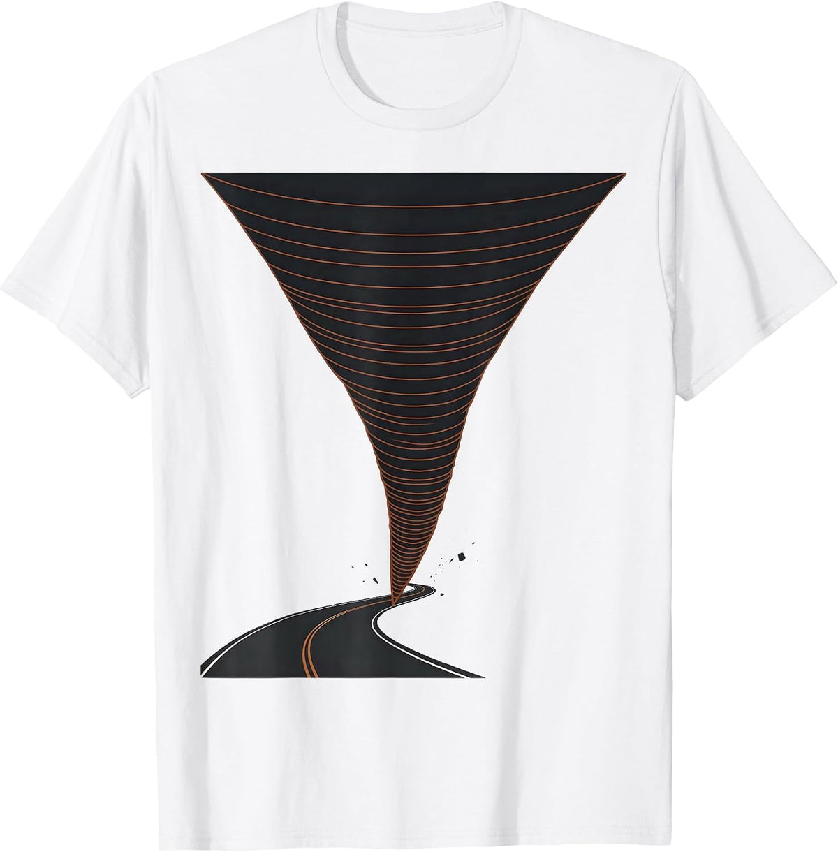Men's Tornado Funnel Minimalist Storm Chaser Enthusiast T-Shirt - White
