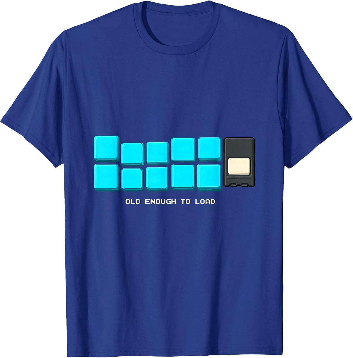 Old Enough To Load Pixel Art Retro Gaming Funny Gamer T-Shirt - Royal Blue
