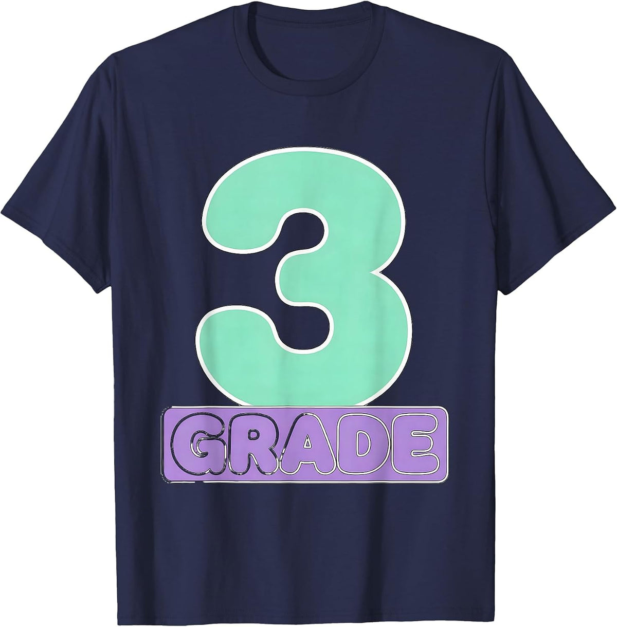 Third Grade Cute Teacher Back to School T-Shirt - Navy Blue