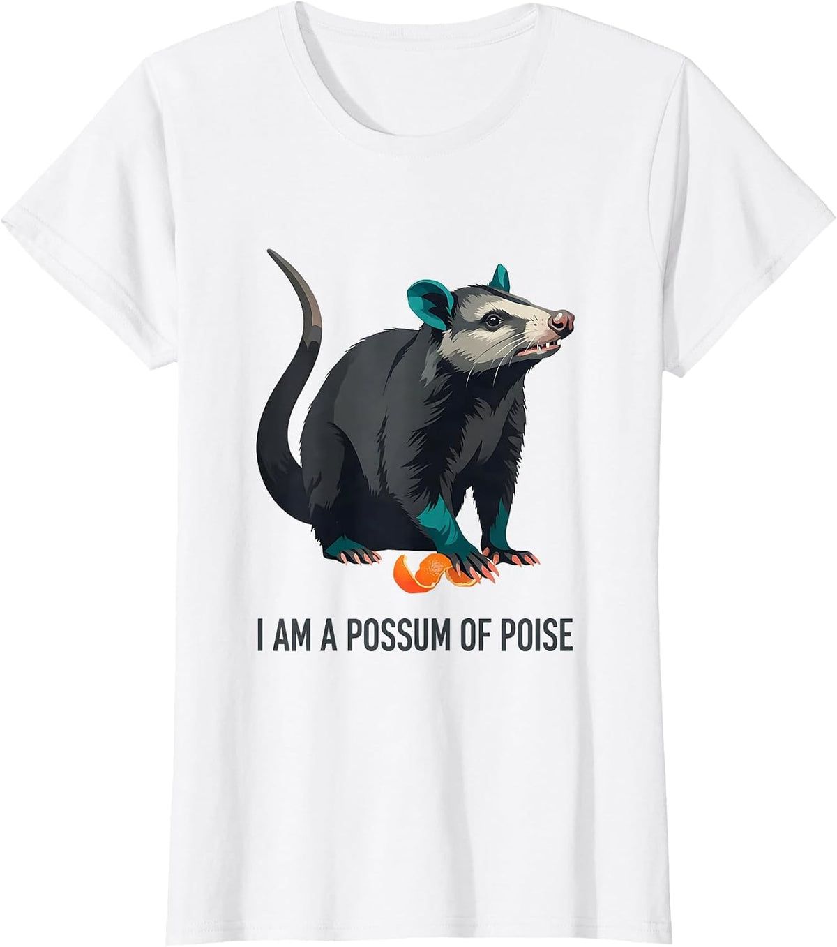 I Am A Possum Of Poise Funny Opossum Trash-Panda Meme Humor T-Shirt - White