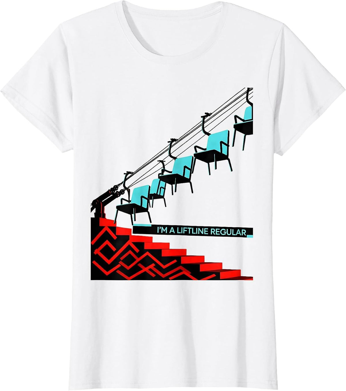 I'm A Liftline Regular Funny Ski Dad Snowboarder Humor T-Shirt - White
