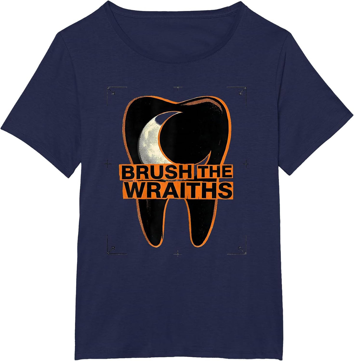 Women's Brush the Wraiths Funny Dentist Halloween Dental Costume T-Shirt - Navy Blue