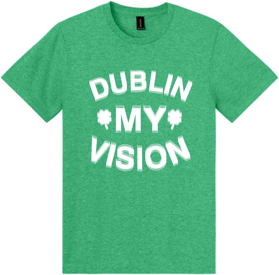 Vintage Irish St. Patrick's Day Festive Sayings Unisex Light Cotton Graphic T-Shirt - Dublin My Vision