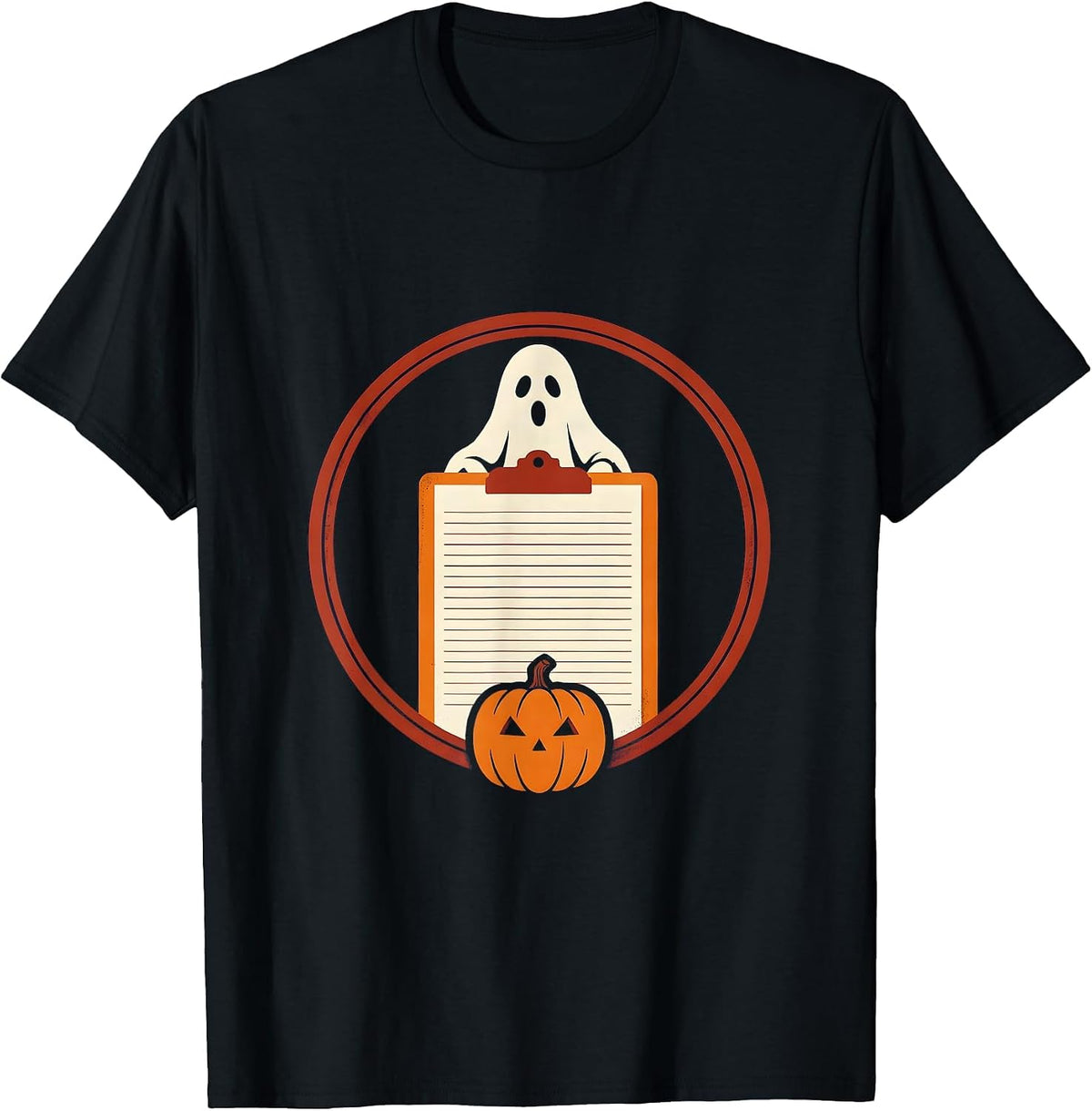 Men's Para Normal Ghost Badge Paraprofessional Halloween T-Shirt - Black