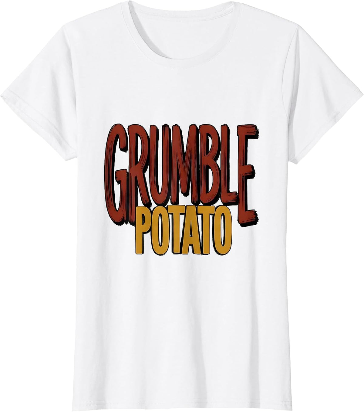 Women's Grumble Potato Funny Sweet Potato Grouchy Potato Couple T-Shirt - White