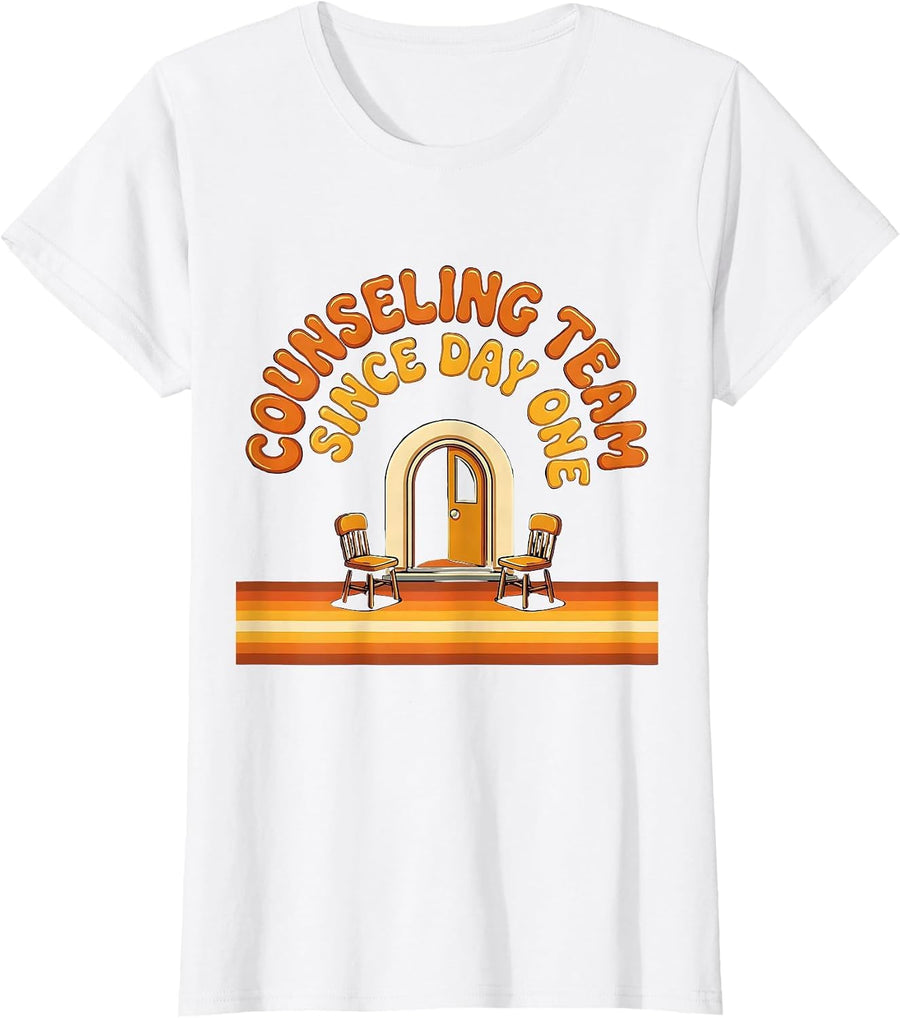 Women's Counseling Team Since Day One Retro School Counselor T-Shirt - White