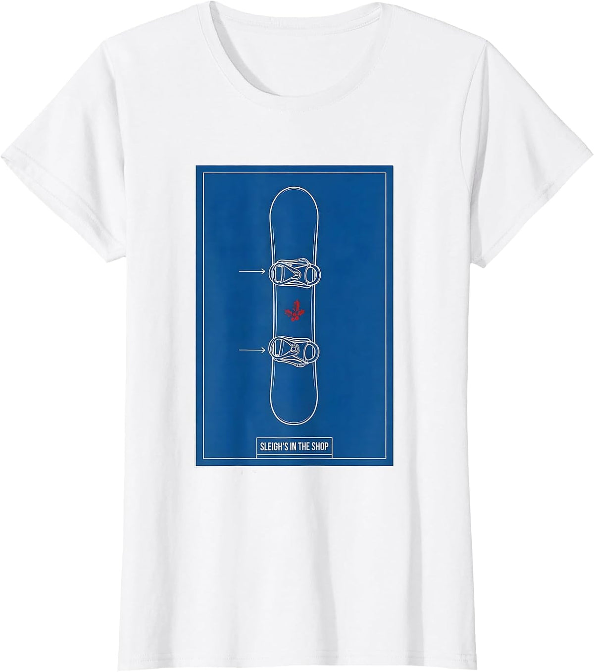 Sleigh's In The Shop Technical Blueprint Snowboarder T-Shirt - White