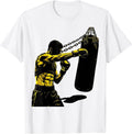 Men's Boxer Heavy Bag Training Graphic Tee T-Shirt - White