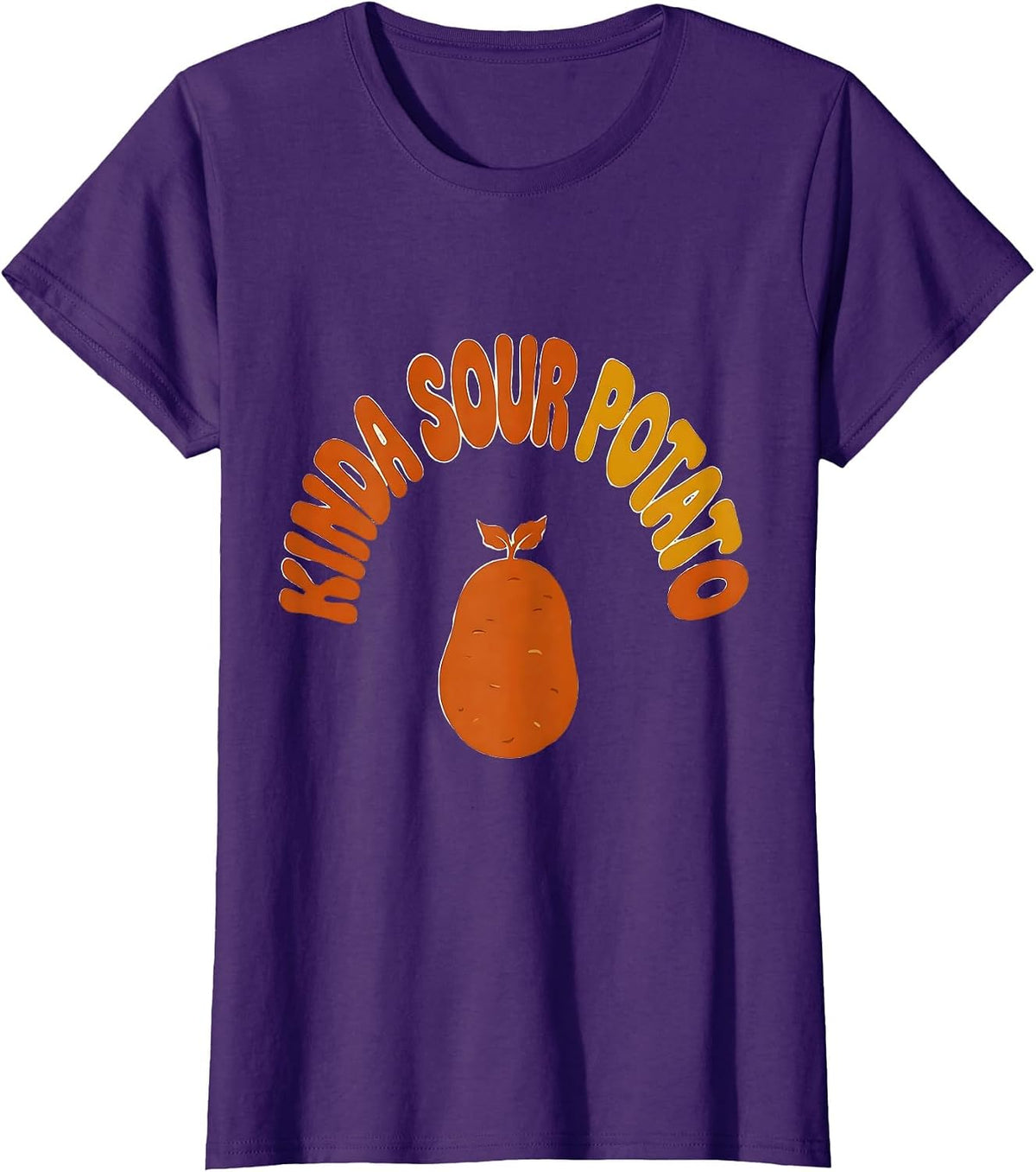 Women's Kinda Sour Potato Retro 70s Funny Couple Thanksgiving T-Shirt - Purple