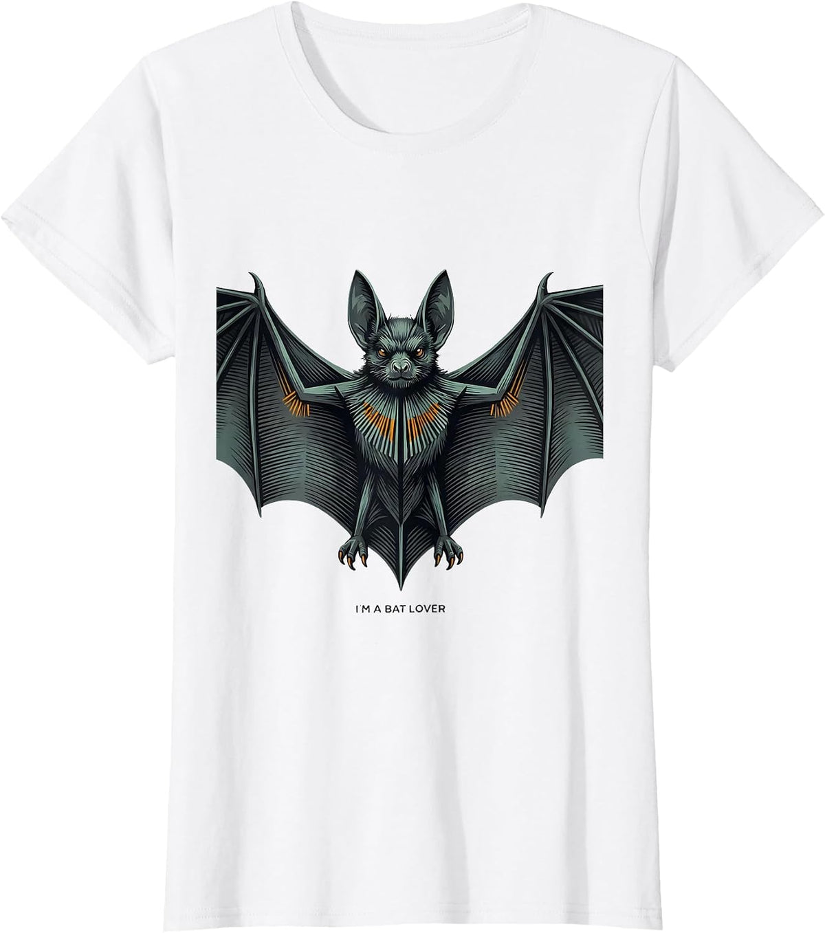 Women's I'm A Bat Lover Editorial Conceptual Bat Enthusiast Wildlife T-Shirt - White