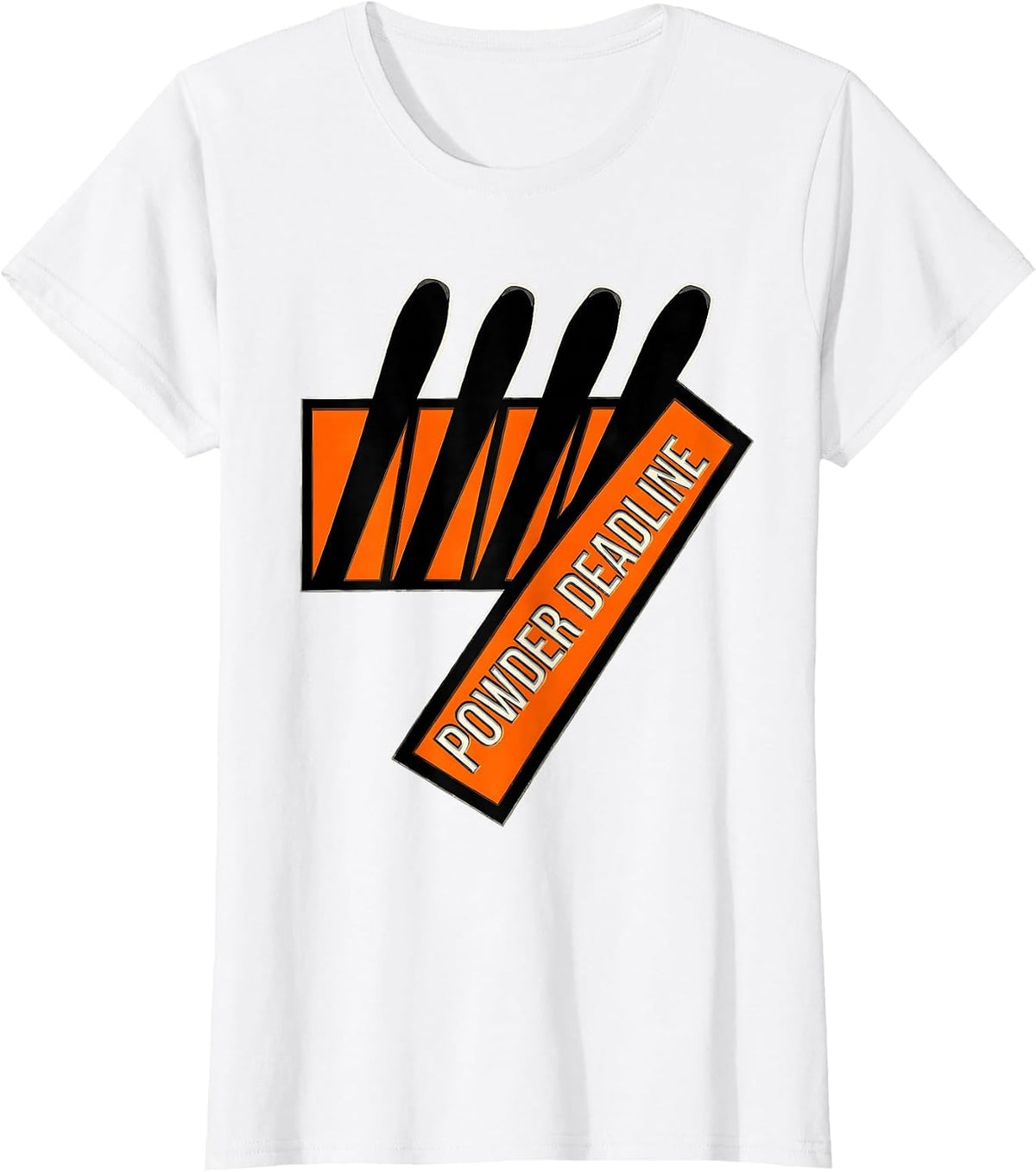 Powder Deadline Stencil Ski Dad Snowboarder Gift T-Shirt - White