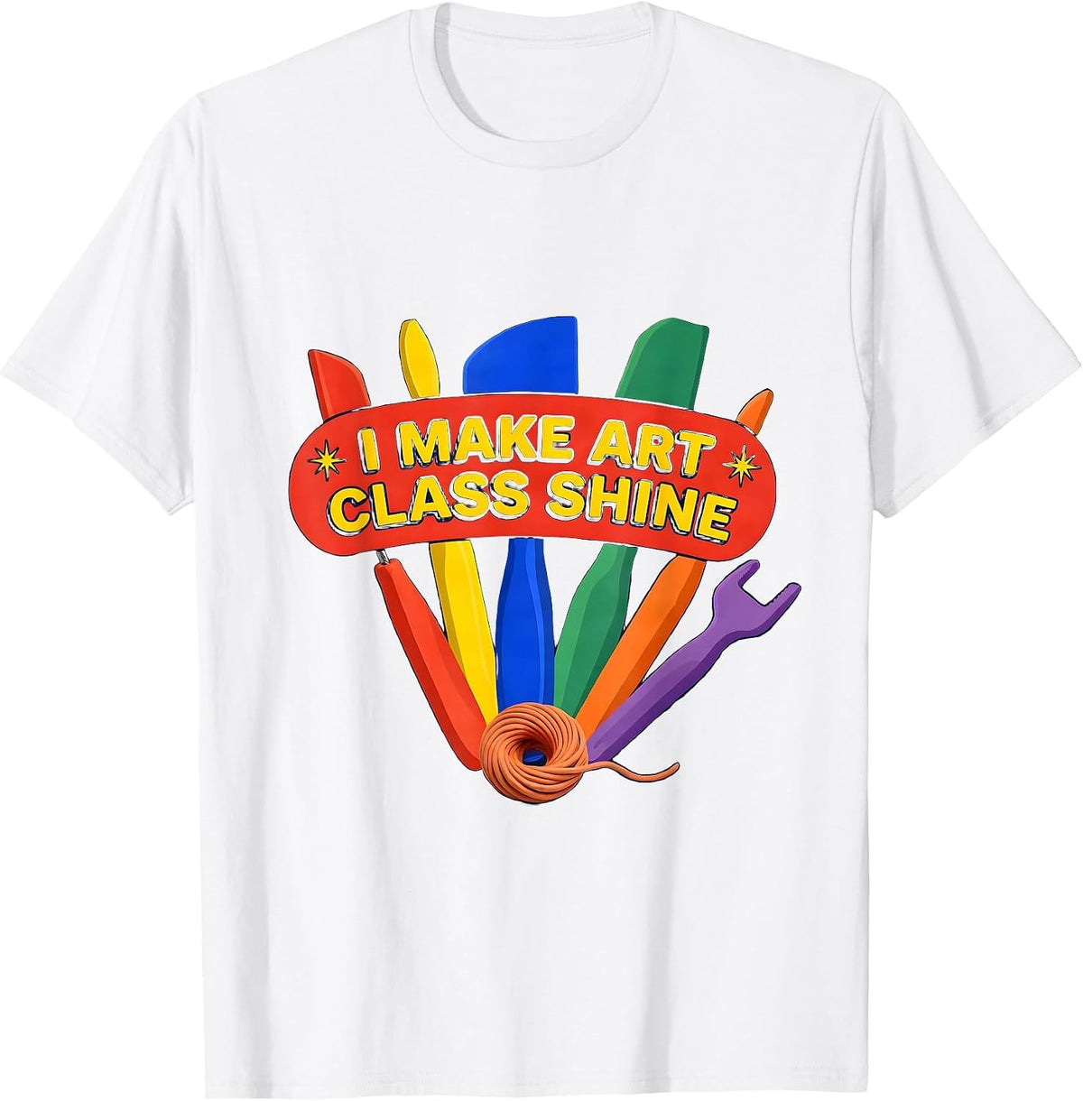 Men's I Make Art Class Shine Funny Art Teacher Back To School T-Shirt - White