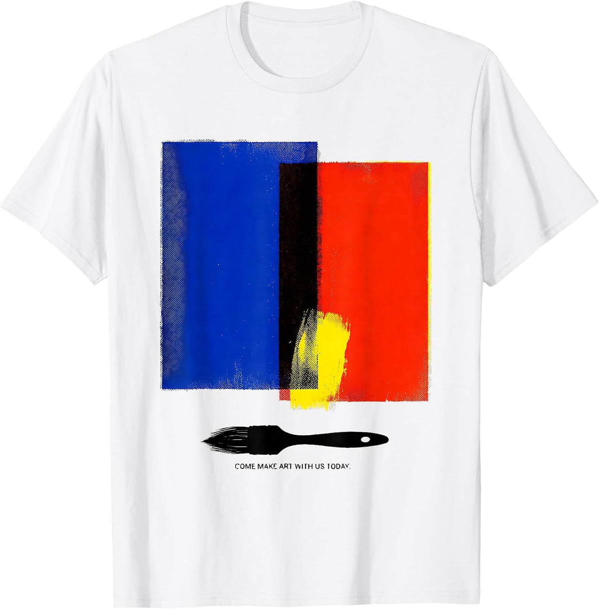 Men's Come Make Art With Us Today Funny Art Teacher Artist Humor T-Shirt - White