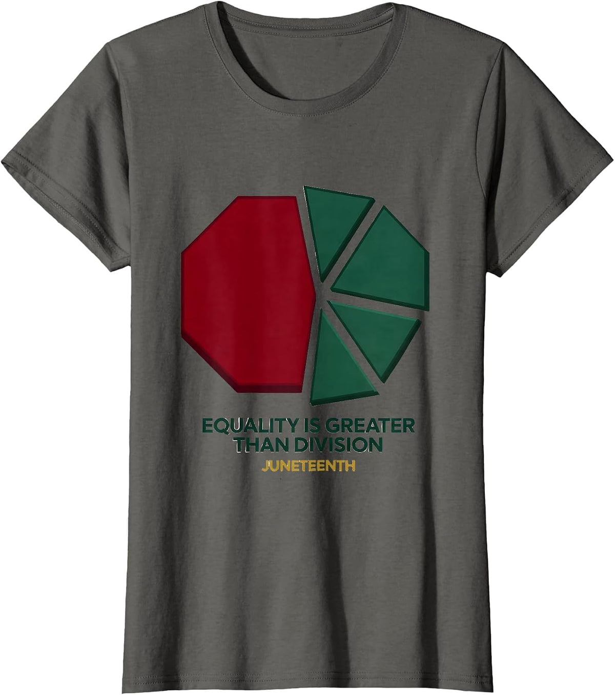 Women's Equality Is Greater Than Division Juneteenth T-Shirt - Asphalt Grey