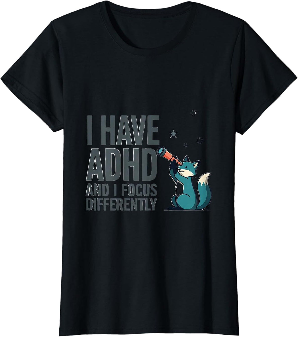 Women's I Have ADHD And I Focus Differently Funny ADHD Awareness T-Shirt - Black
