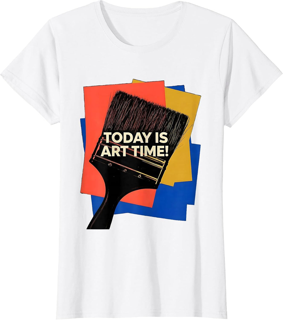 Today Is Art Time Screenprint Poster Art Teacher Back T-Shirt - White