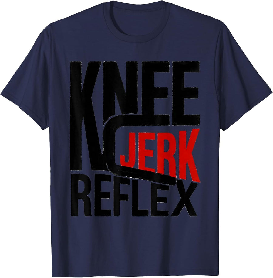 Knee-Jerk Reflex Funny Brain Science Student Anatomy Humor T-Shirt - Navy Blue