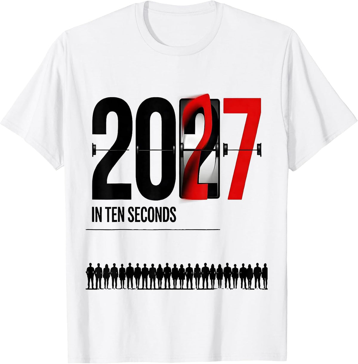 Men's 2027 In Ten Seconds Swiss International New Year Party T-Shirt - White