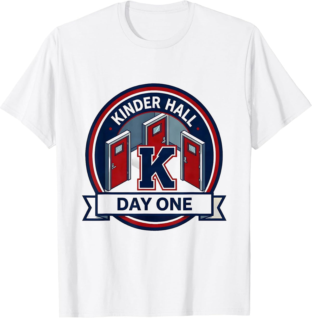 Men's Kinder Hall Day One Playful Kindergarten Teacher Back To T-Shirt - White