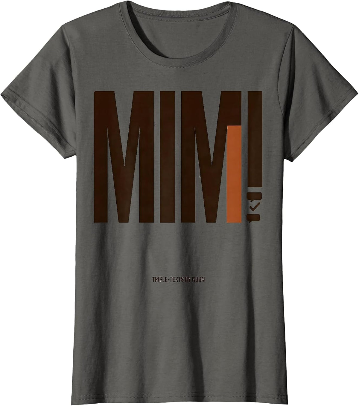 Women's Mimi Triple-Texts By Noon Retro Groovy Mothers Day Gift T-Shirt - Asphalt Grey