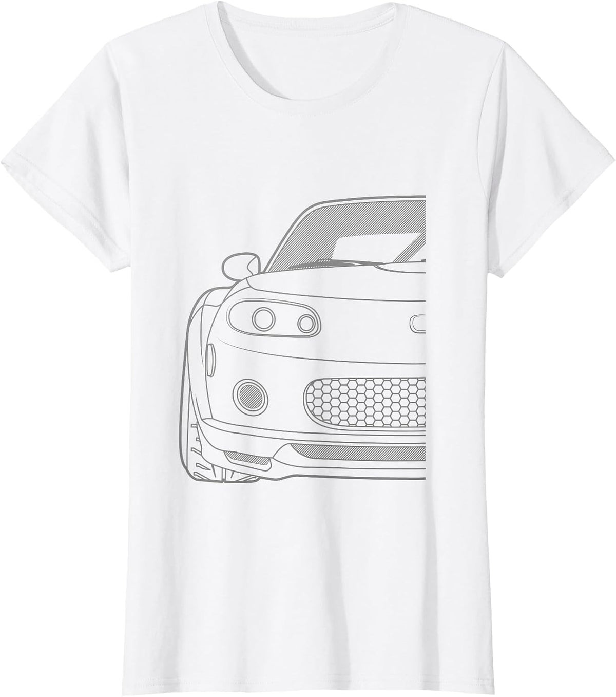 Roadster NC Series Racing Style Gray Tshirt T-Shirt - White