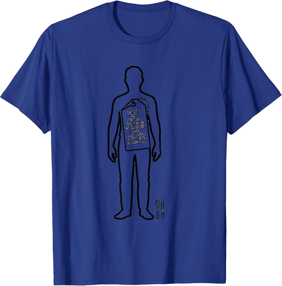 Thanksgiving Nutrition Label Costume Food Parody Humor T-Shirt - Royal Blue