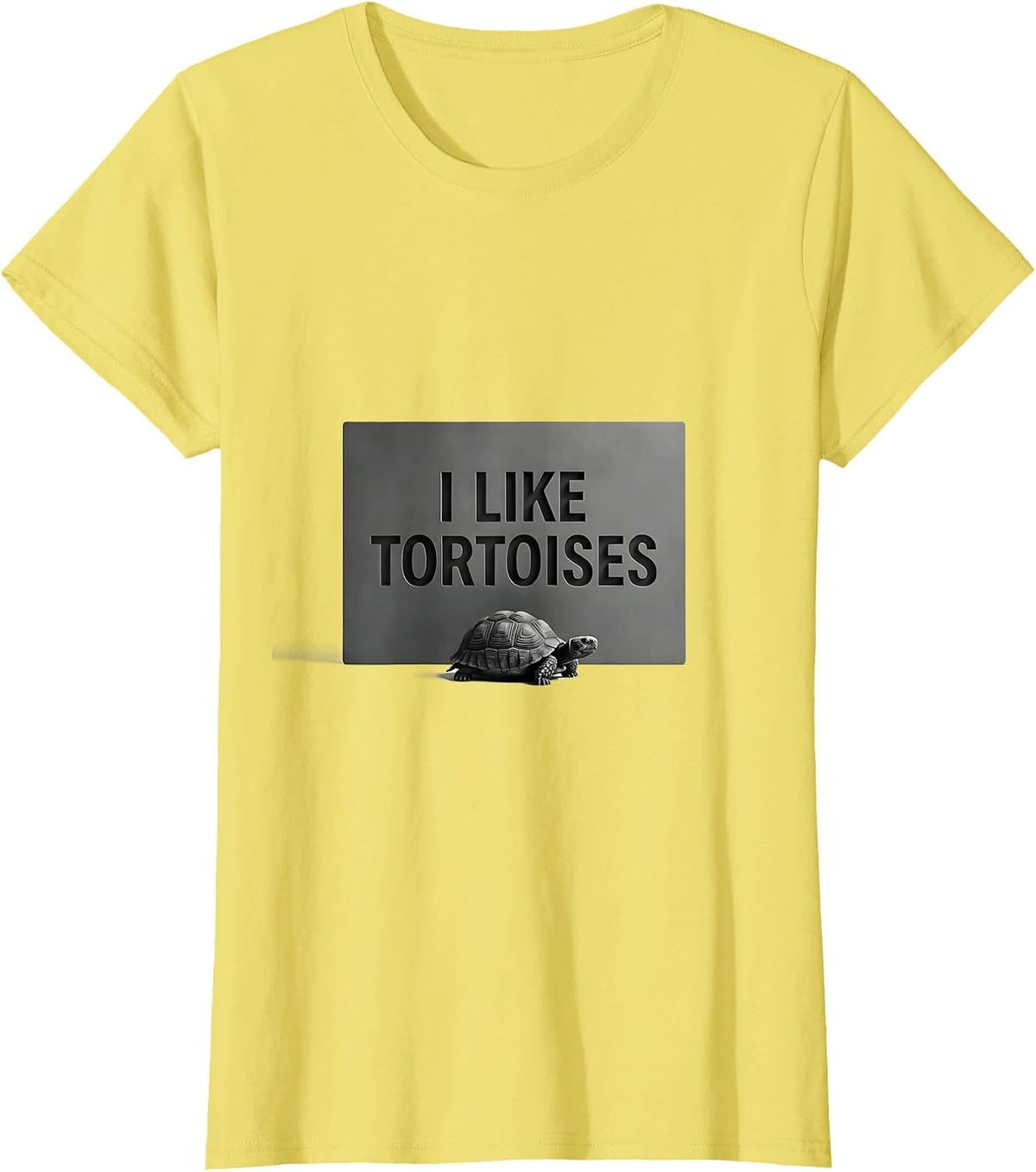 Women's I Like Tortoises Funny Tortoise Lover Pet Owner Humor T-Shirt - Lemon Yellow