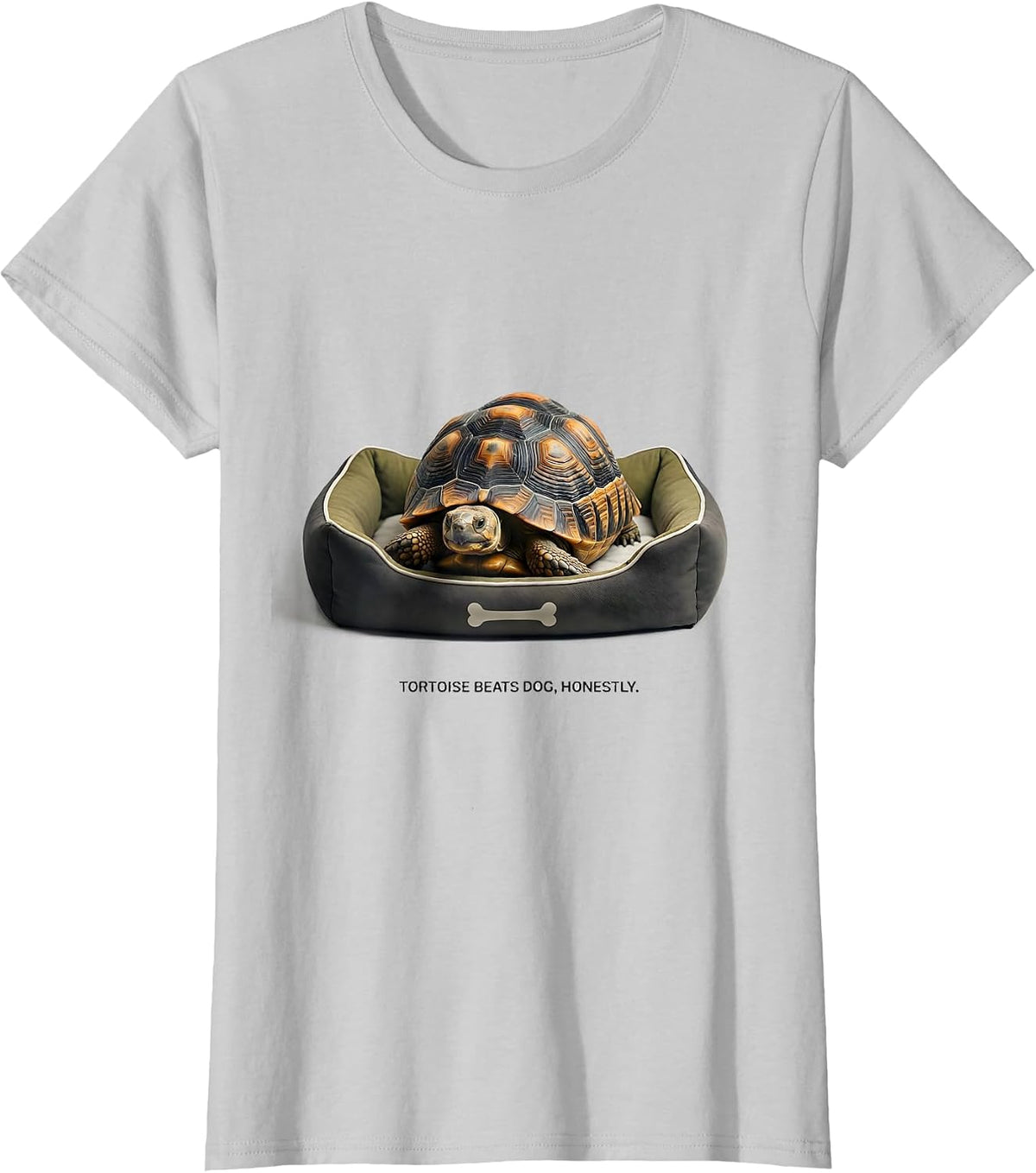 Tortoise Beats Dog Honestly Funny Reptile Lover Gift T-Shirt - Silver Grey