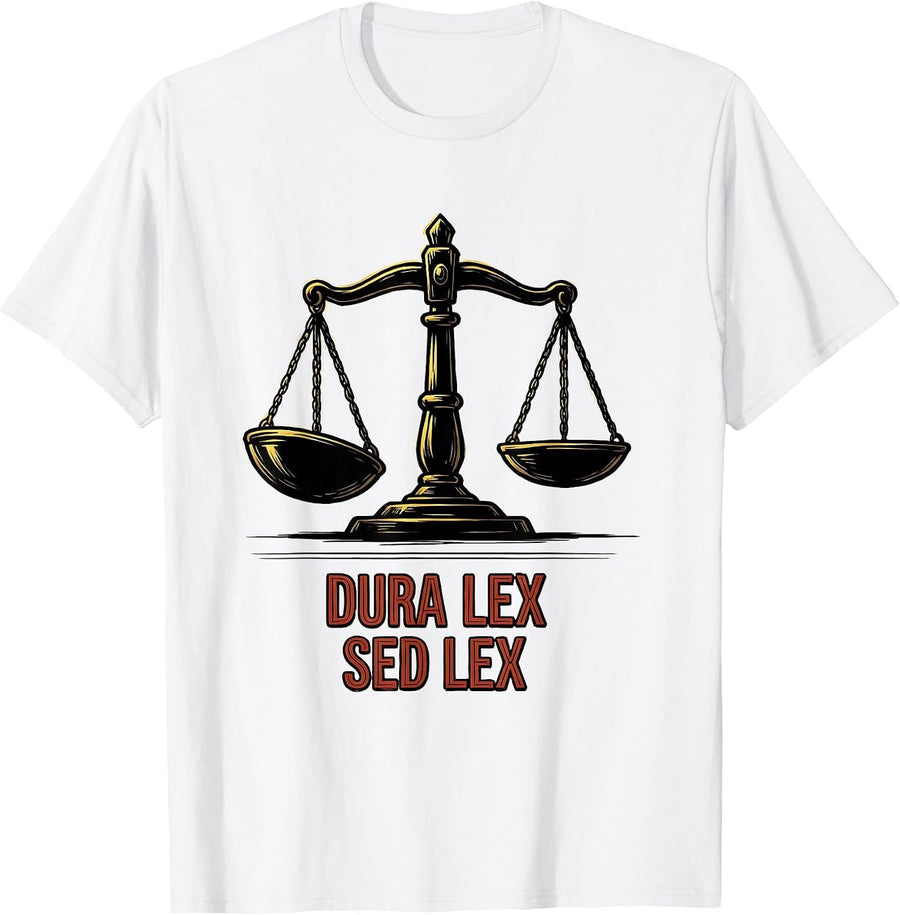 Men's Dura Lex Sed Lex Roman Empire SPQR History Meme Humor T-Shirt - White